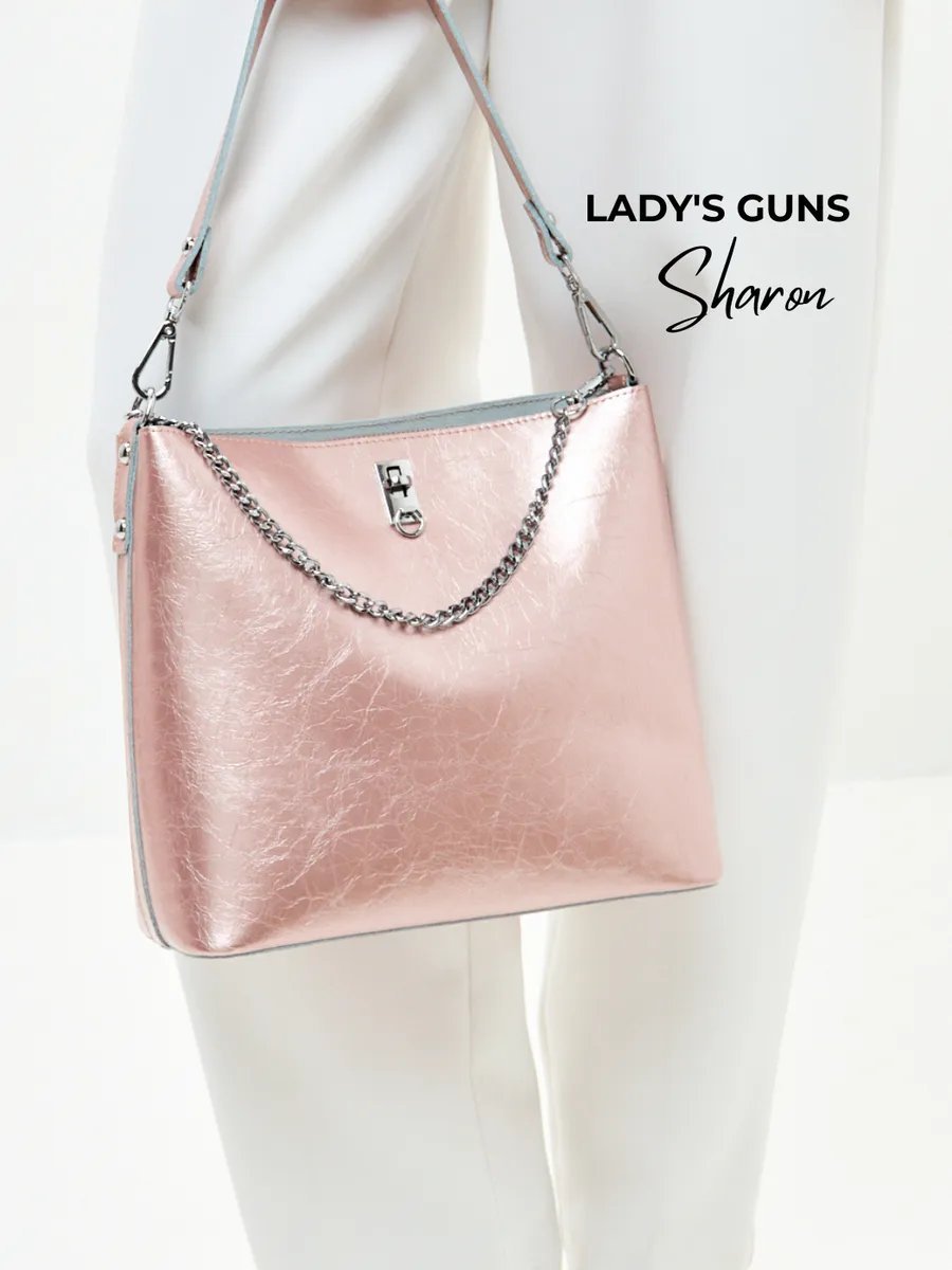 Сумка кросс-боди Lady's Guns натуральная кожа розовый