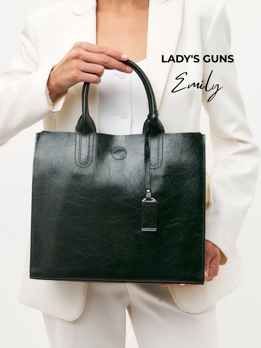 Сумка тоут Lady's Guns натуральная кожа зеленый