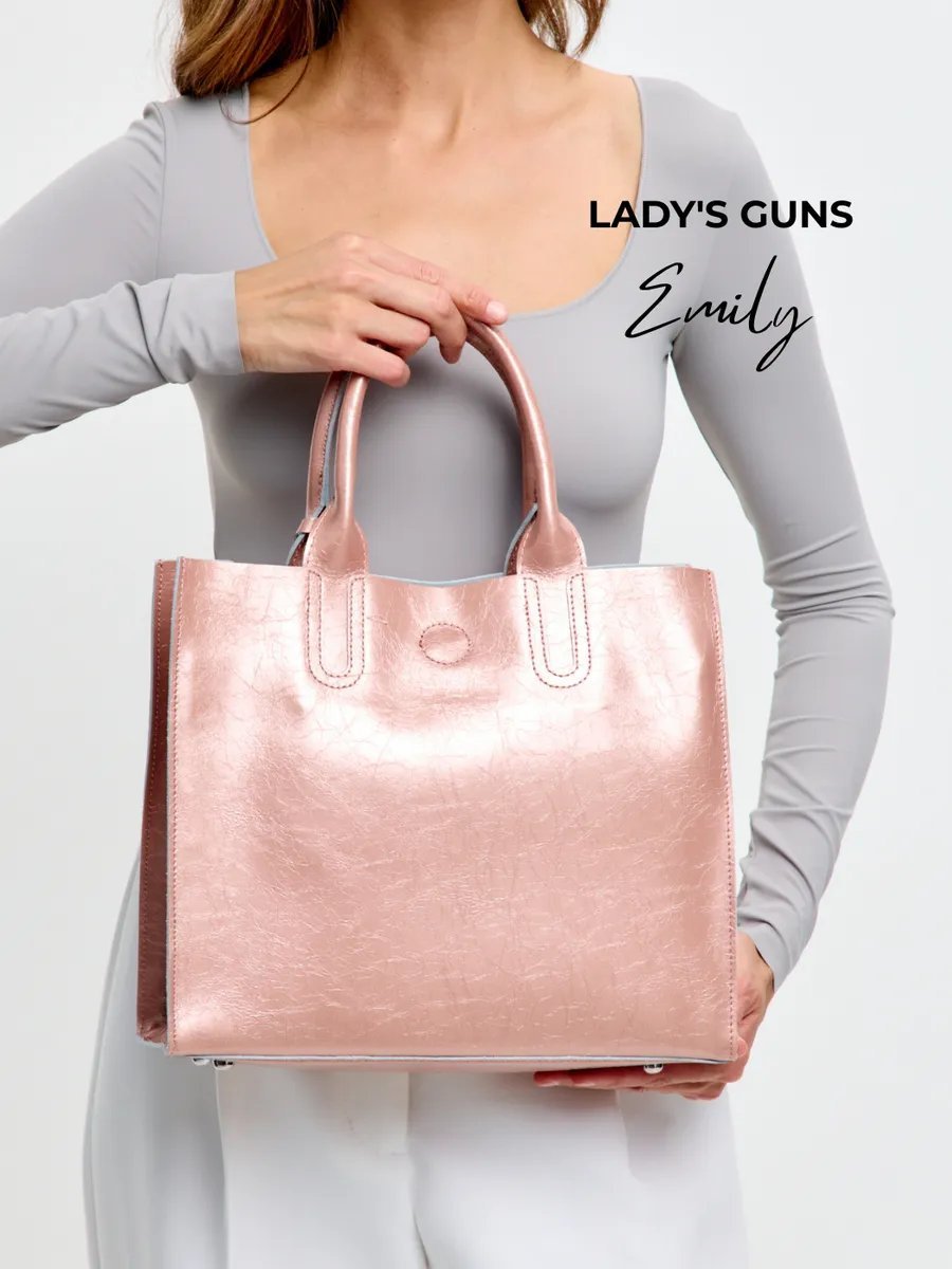 Сумка тоут Lady's Guns натуральная кожа розовый