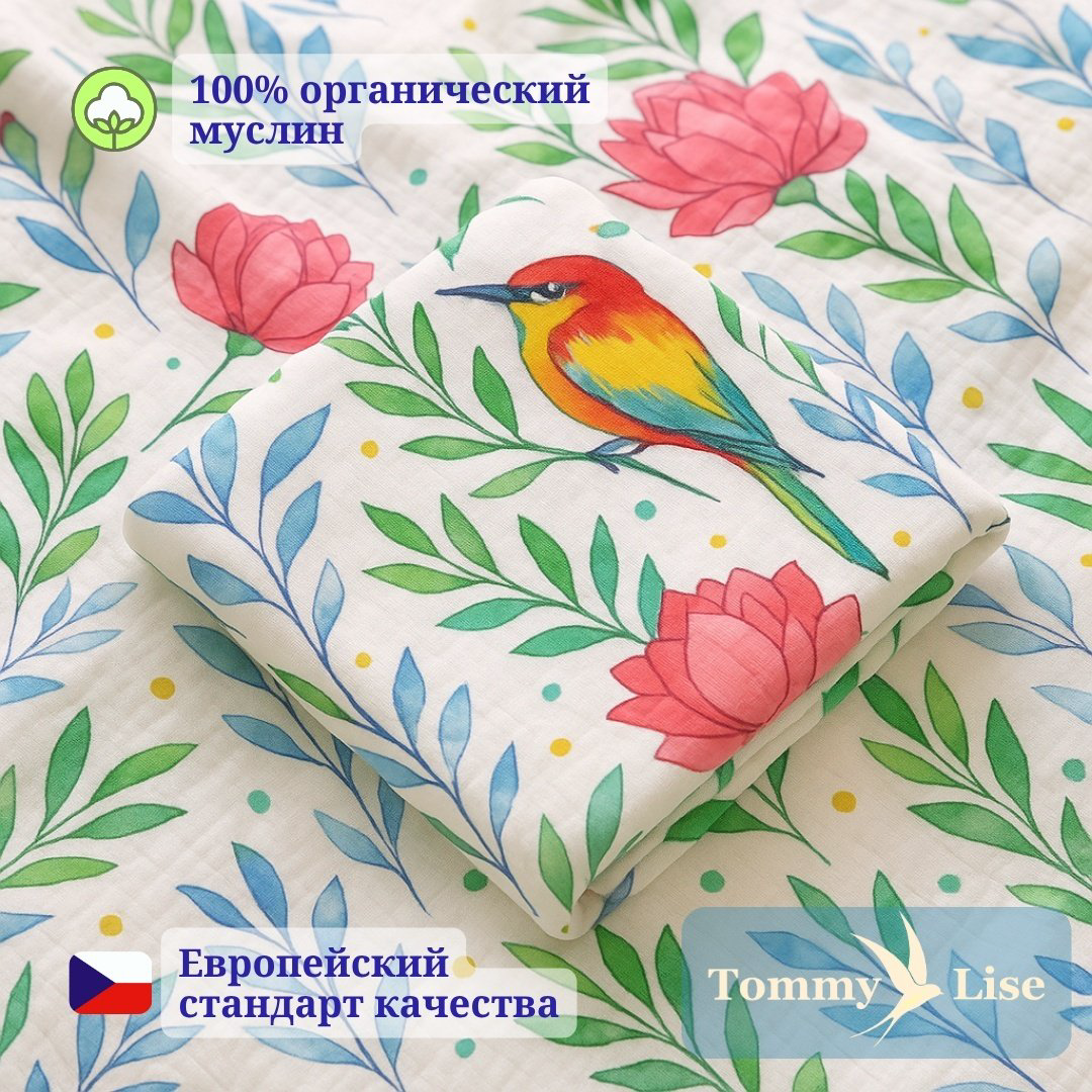 Пеленка текстильная Tommy Lise Blooming Day 701306, 1 шт, 120x120 см