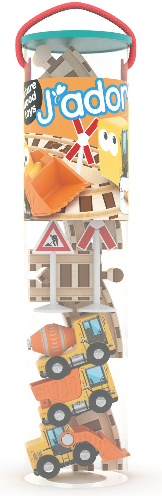 Железная дорога J'adore J'ADORE Набор деревянных машин Construction Squad Set 3+ 824008, дерево, мультиколор