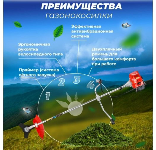 Триммер двухтактный ECO GTP-185N, леска и нож купить,NaN