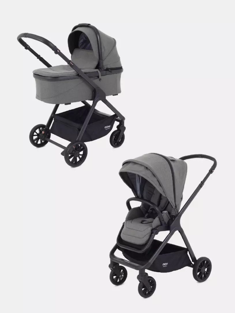 Коляска универсальная 2 в 1 MOWbaby Move, серый купить,NaN