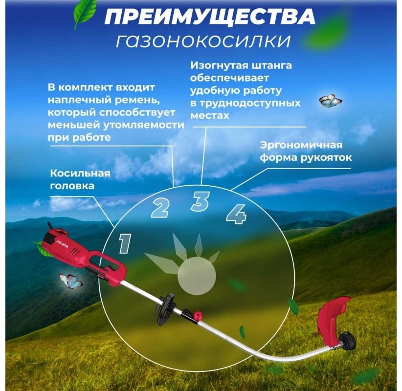 Триммер электрический WORTEX TE 3610-1 S 0318225, леска купить,0