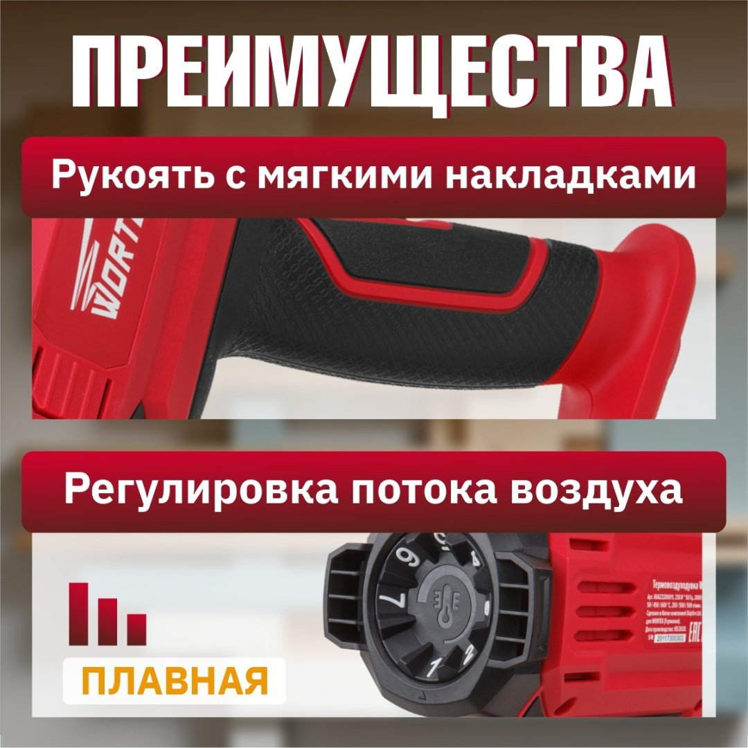 Фен строительный WORTEX HG 6222 купить,NaN