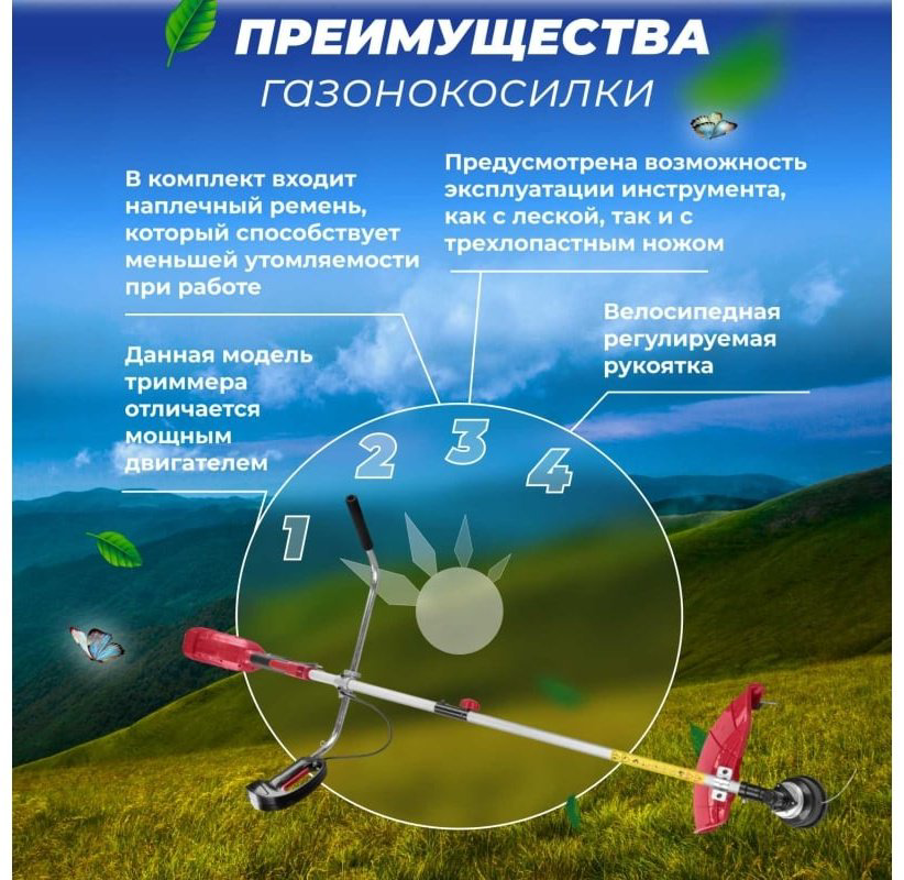Триммер электрический WORTEX TE 4217-1 0318227, леска и нож купить,NaN