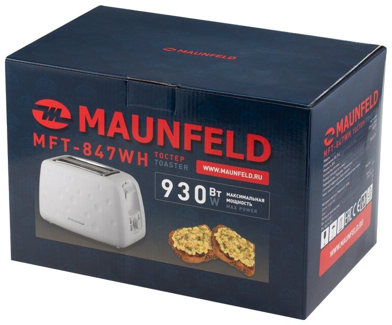 Тостер MAUNFELD MFT-847WH белый купить,NaN