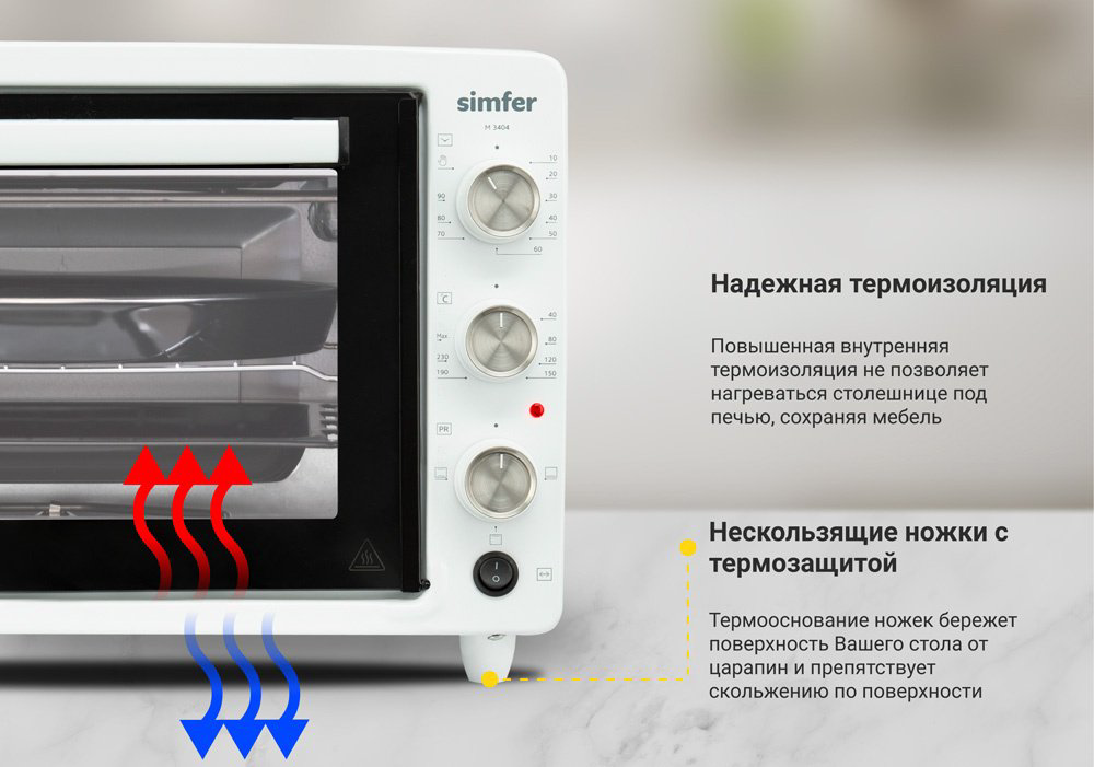 Настольная электропечь Simfer M3404 белый купить,NaN