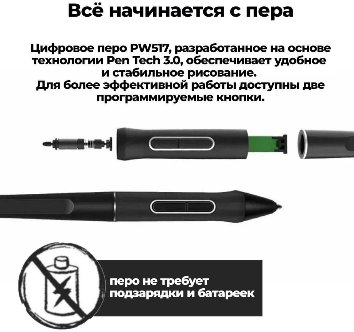 Графический планшет HUION Kamvas 16 2021 черный купить,0