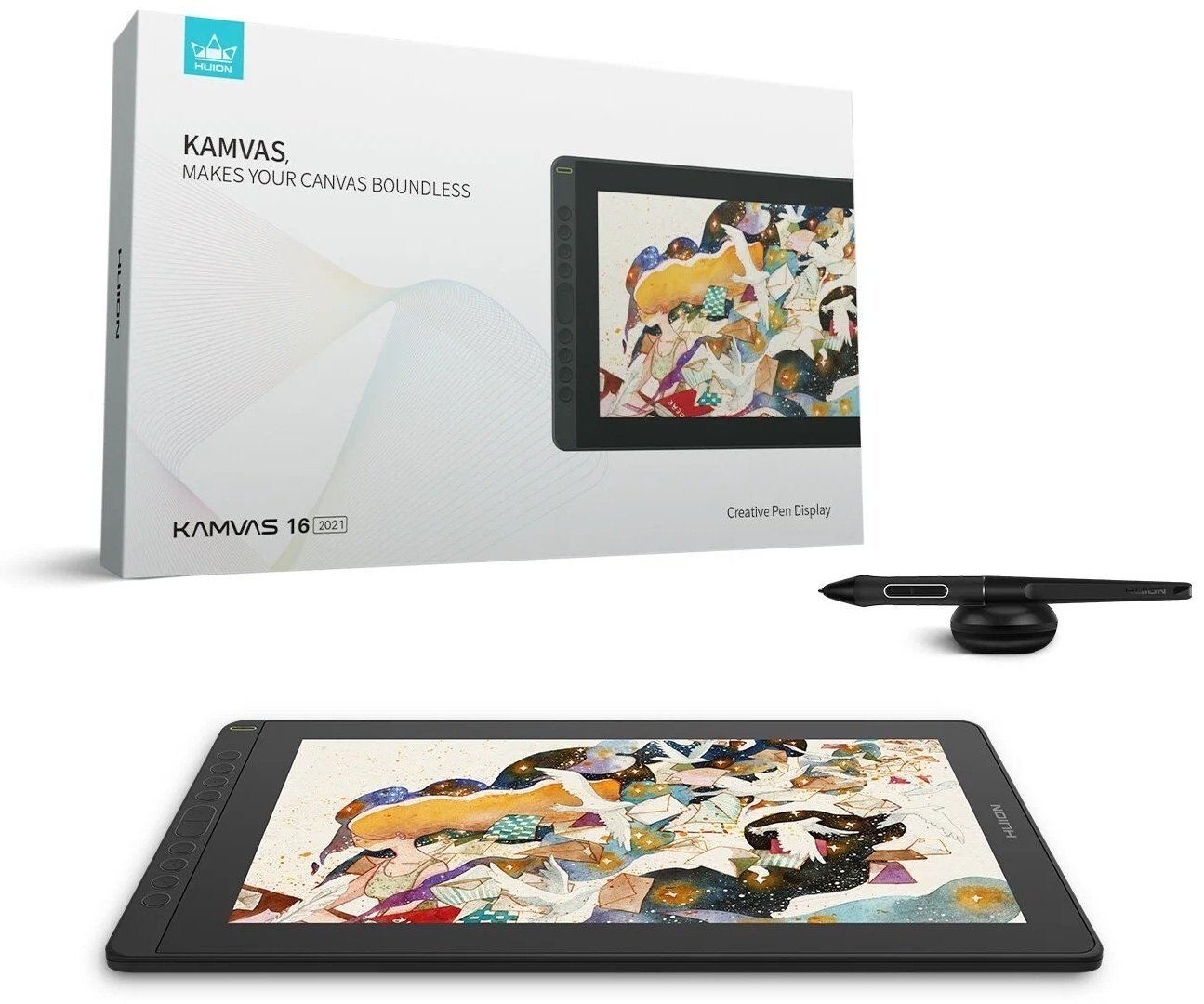 Графический планшет HUION Kamvas 16 2021 черный купить,0