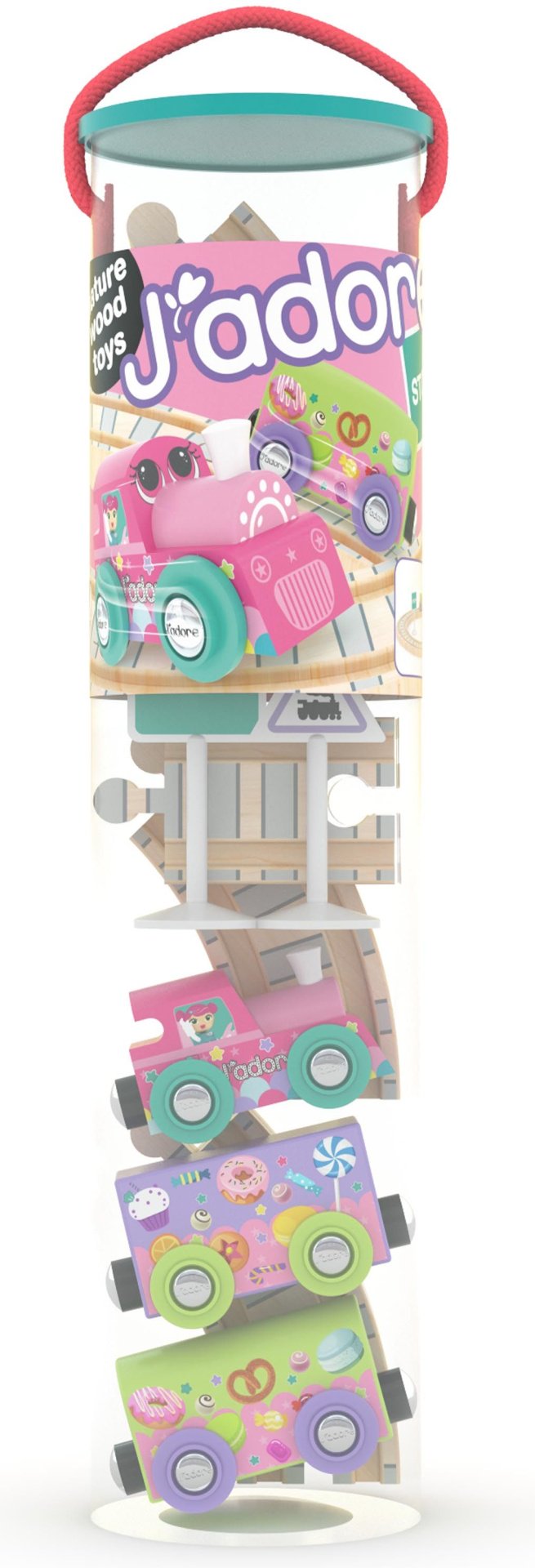 Железная дорога J&#39;adore J&#39;ADORE Набор деревянных машин Princess Train Set Grand Tube 3&#43; 832784, дерево, мультиколор купить,0