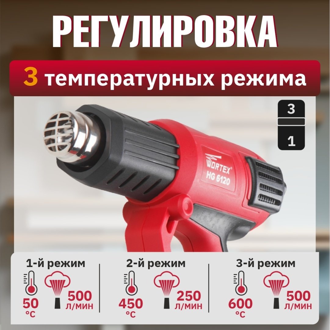 Фен строительный WORTEX HG 6120 купить,0