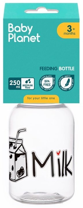 Бутылочка Baby Planet 8454/2 125 мл прозрачный - ForteMarket Бутылочка Baby Planet 8454/2 125 мл прозрачный купить,0
