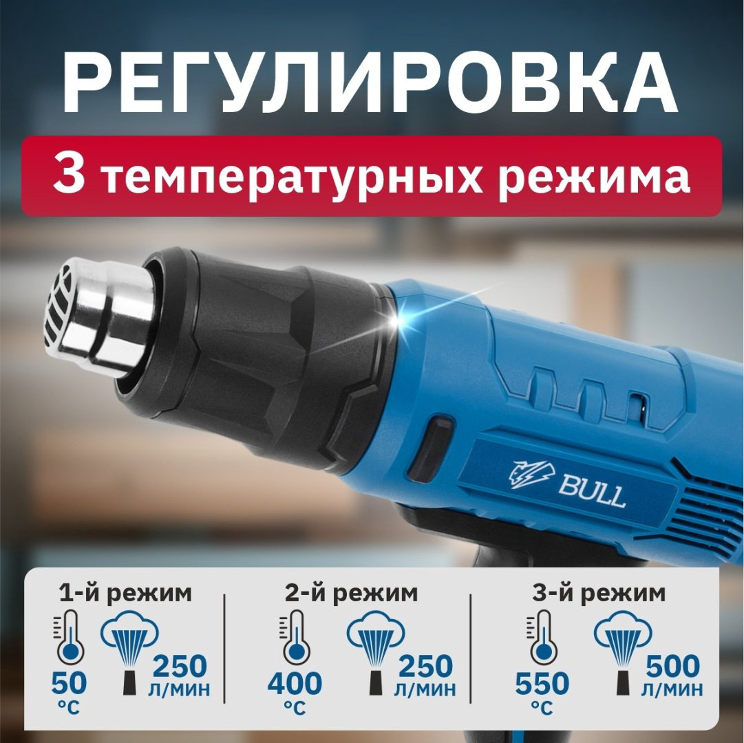 Фен строительный Bull HG 5501 16031326 купить,NaN
