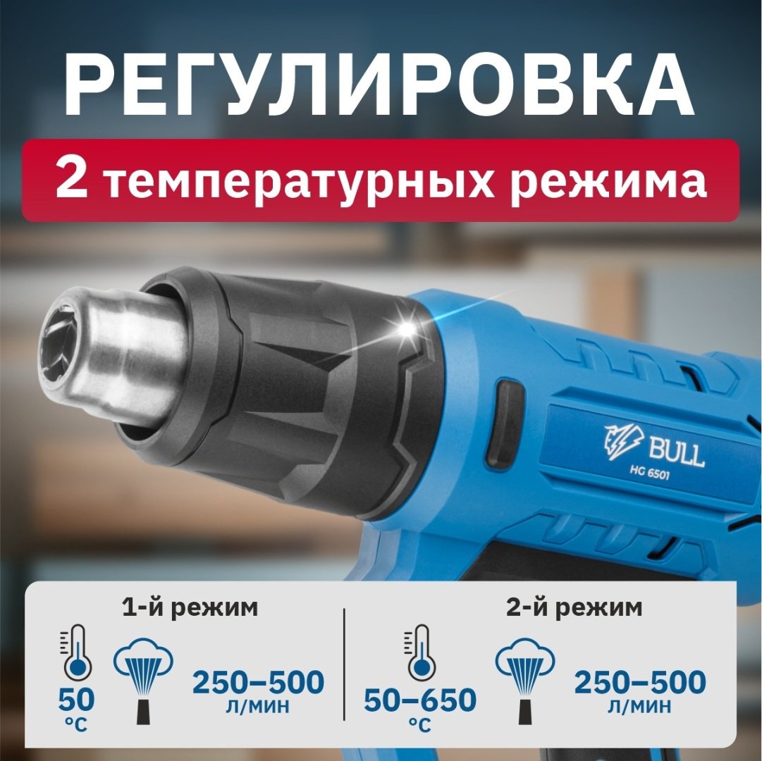 Фен строительный Bull HG 6501 - ForteMarket Фен строительный Bull HG 6501 купить,0