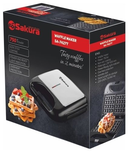 Вафельница SAKURA SA-7427T черный, серебристый - ForteMarket Вафельница SAKURA SA-7427T черный, серебристый купить,0