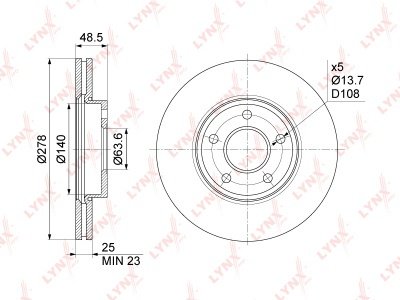 Диски LYNXauto передние BN-1024