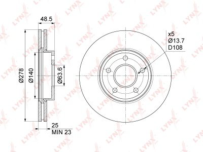 Диски LYNXauto передние BN-1024 купить,NaN