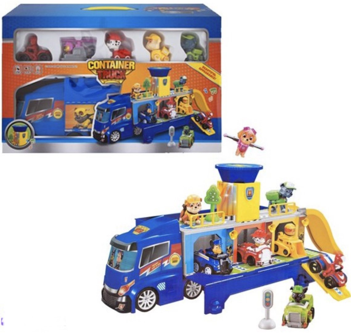 Набор Щенячий патруль Автовоз контейнер трек со светом и звуком PAW Patrol Ea