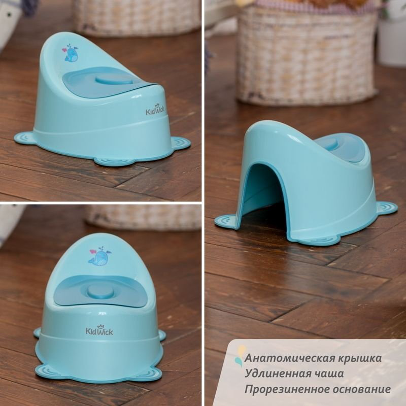 Горшок Kidwick МП Улитка, голубой с темно-голубой крышкой купить,NaN