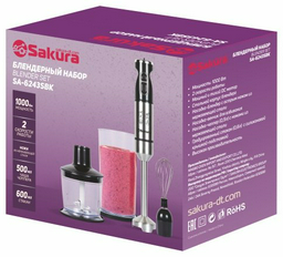 Блендер SAKURA SA-6243SBK черный, серебристый