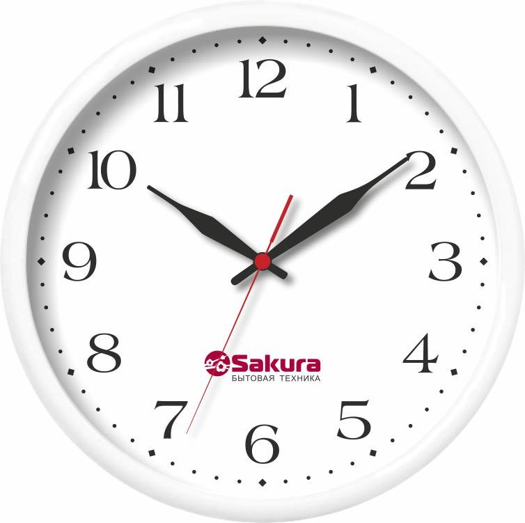 Часы кварцевые SAKURA 10544, пластик