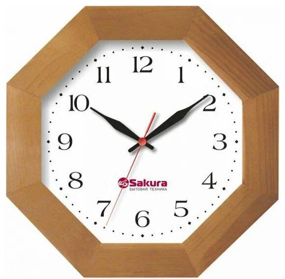 Часы кварцевые SAKURA 20577, дерево