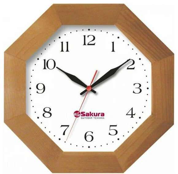 Часы кварцевые SAKURA 20577, дерево купить,NaN