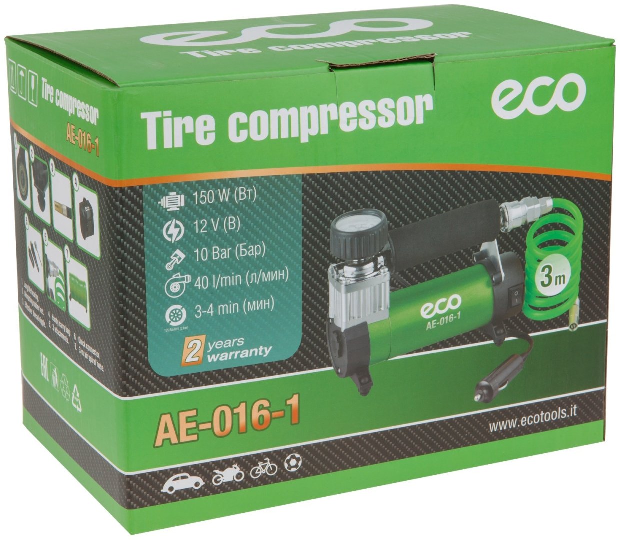 Автокомпрессор ECO поршневый AE-016-1 - ForteMarket Автокомпрессор ECO поршневый AE-016-1 купить,0