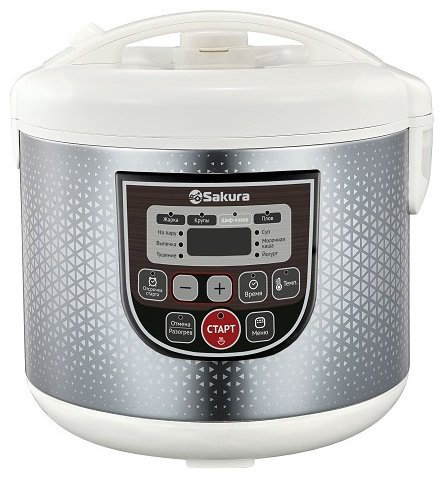 Мультиварка Sakura SA-7753W белый, серебристый
