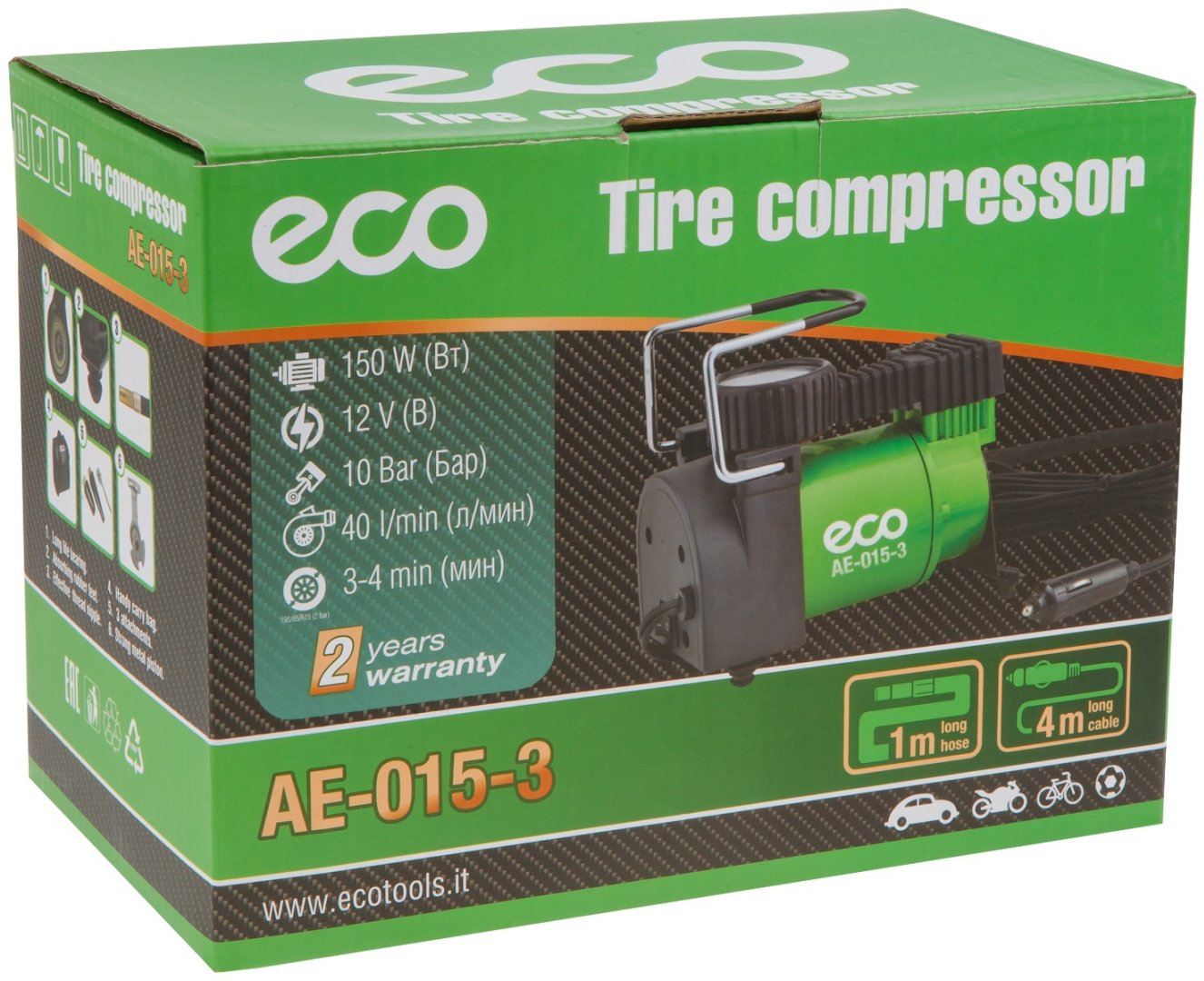 Автокомпрессор ECO поршневый AE-015-3 купить,NaN