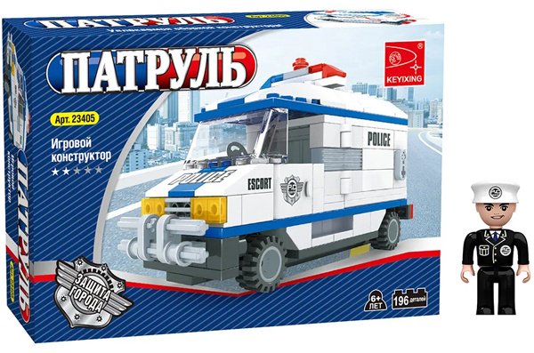 Конструктор Keyixing ПАТРУЛЬ, деталей 196 шт