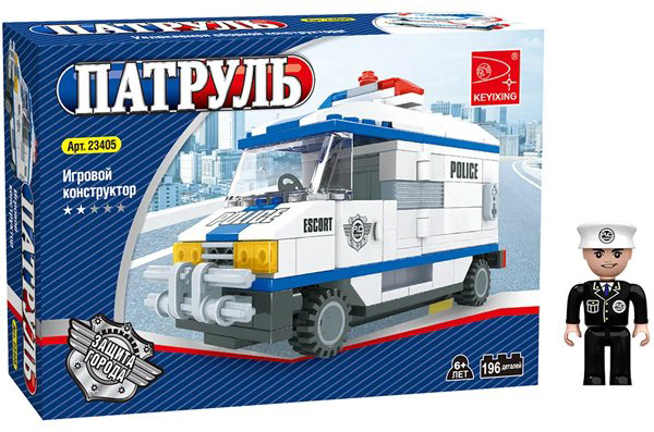 Конструктор Keyixing ПАТРУЛЬ, деталей 196 шт