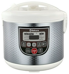 Мультиварка Sakura SA-7753W белый, серебристый