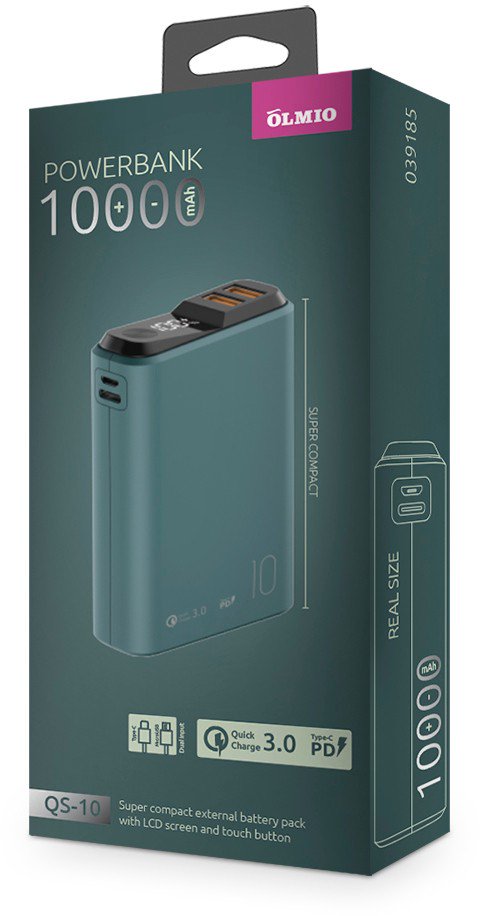 Power Bank Olmio QS-10 10000mAh мурена - ForteMarket Power Bank Olmio QS-10 10000mAh мурена купить,0