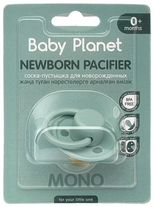 Пустышка Baby Planet 8476/1, 1 шт, зеленый