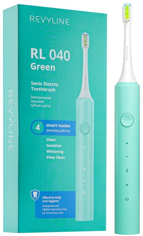 Электрическая щетка Revyline звуковая RL040 щетина средняя зеленый