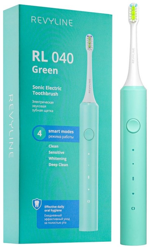 Электрическая щетка Revyline звуковая RL040 щетина средняя зеленый купить,NaN