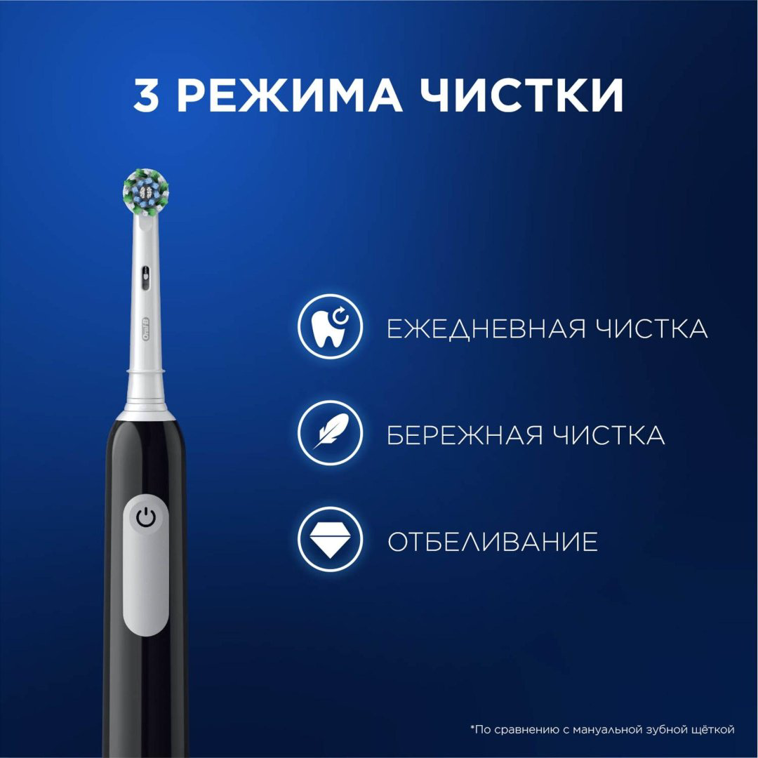 Электрическая щетка Oral-B электрическая Pro Series 1 щетина средняя черный купить,NaN