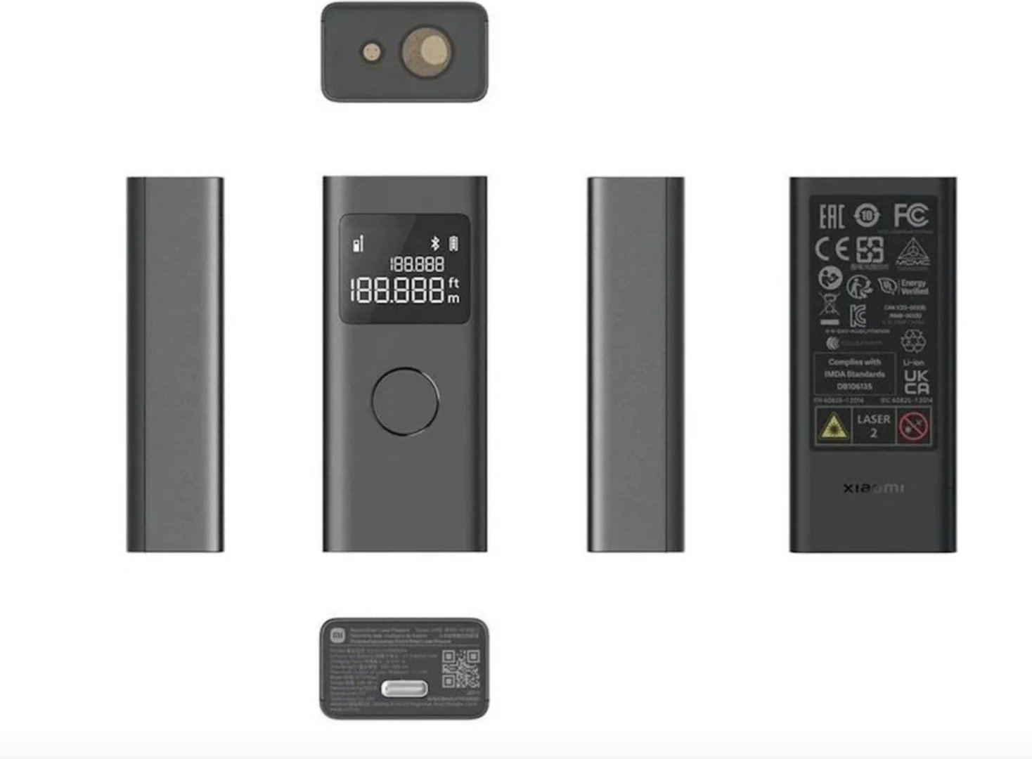 Лазерный дальномер Xiaomi Smart Laser Measure BHR5596GL, дальность до 40 м купить,NaN