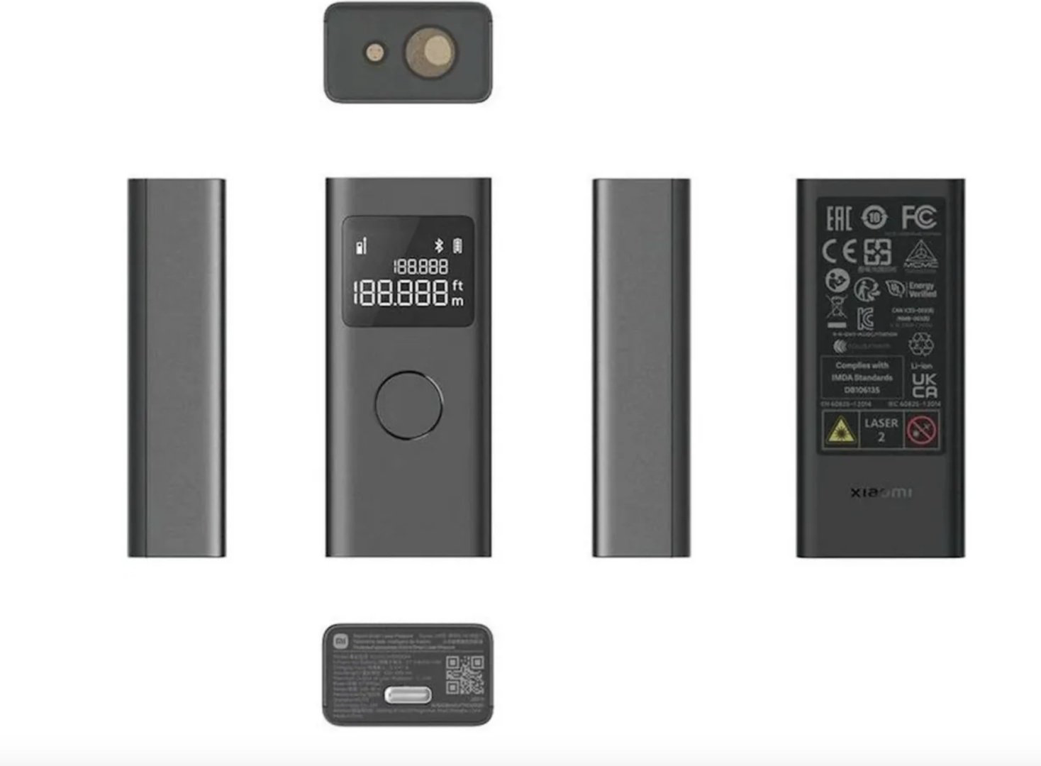 Лазерный дальномер Xiaomi Smart Laser Measure BHR5596GL, дальность до 40 м купить,NaN
