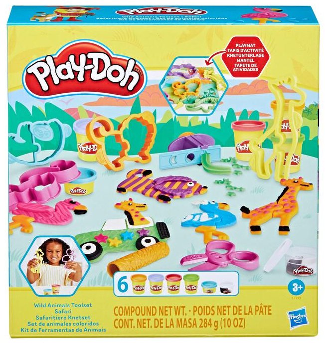 Тесто для лепки Play-Doh Дикие животные количество цветов: 6 шт купить,0