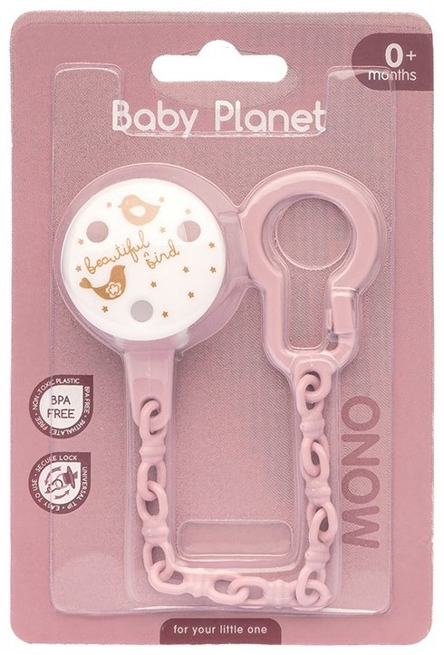 Держатель пустышки Baby Planet 8473/2, 1 шт, розовый - ForteMarket Держатель пустышки Baby Planet 8473/2, 1 шт, розовый купить,0