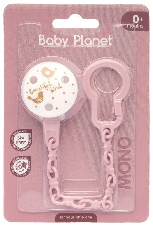 Держатель пустышки Baby Planet 8473/2, 1 шт, розовый купить,NaN
