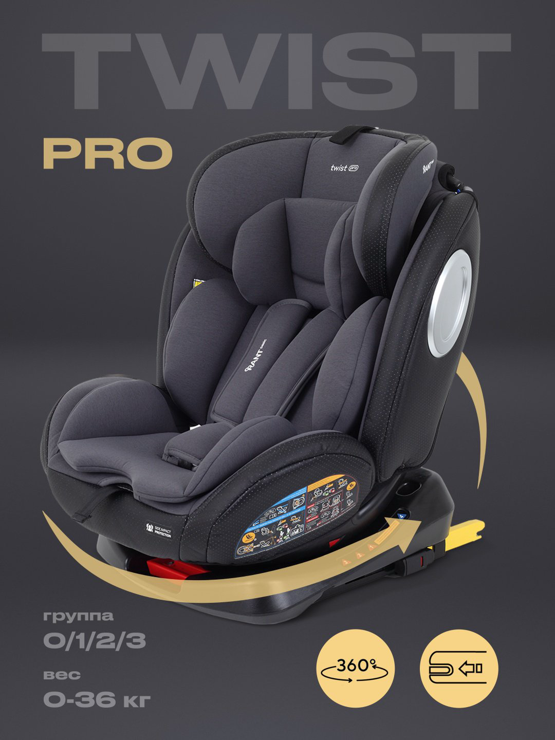 RANT TWIST PRO 0/1/2/3 (до 36 кг) серый - ForteMarket RANT TWIST PRO 0/1/2/3 (до 36 кг) серый купить,NaN