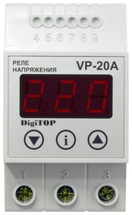 DigiTOP реле контроля напряжения AC 220 20, кол-во фаз : 1 Vp 20A купить,NaN