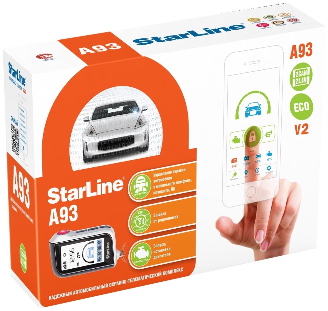 Автосигнализация StarLine A93 V2 2CAN 2LIN Eco с обратной связью