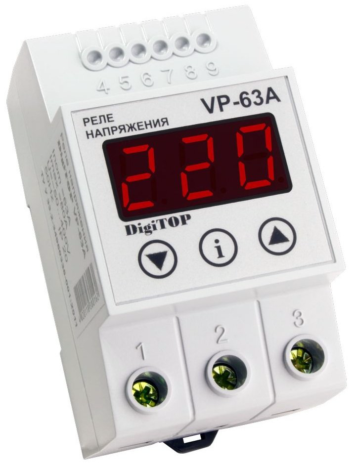DigiTOP реле контроля напряжения AC 220 В Vp 63A