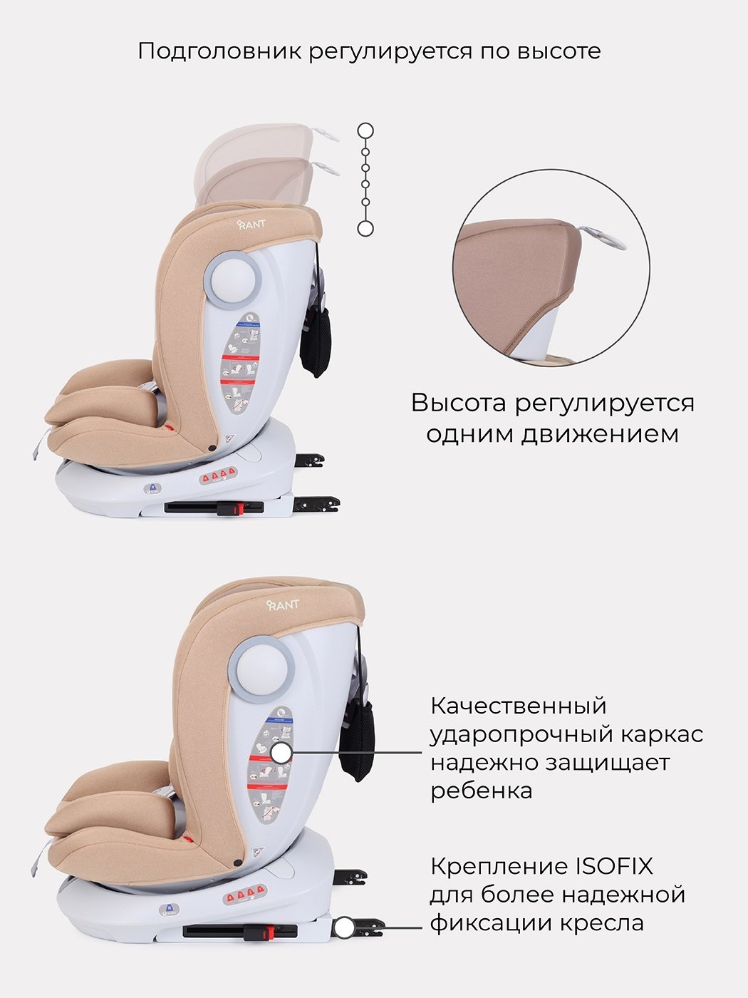 RANT Drive 0/1/2/3 (до 36 кг) бежевый купить,0