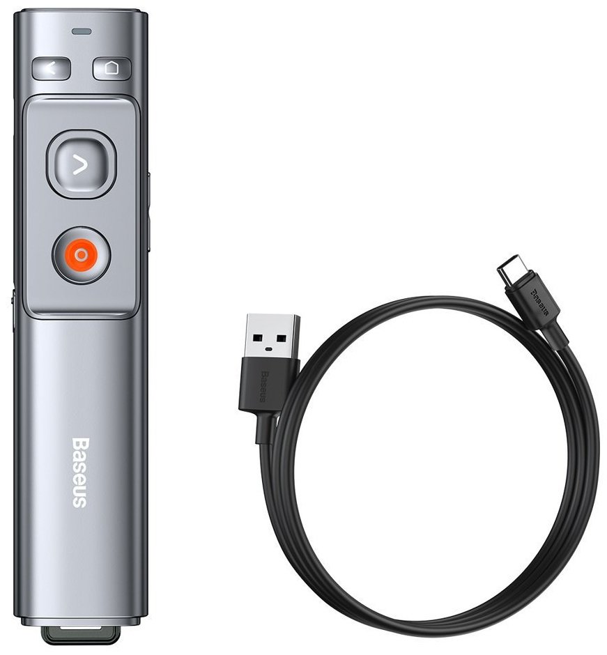 Baseus Orange Dot Wireless Presenter Grey